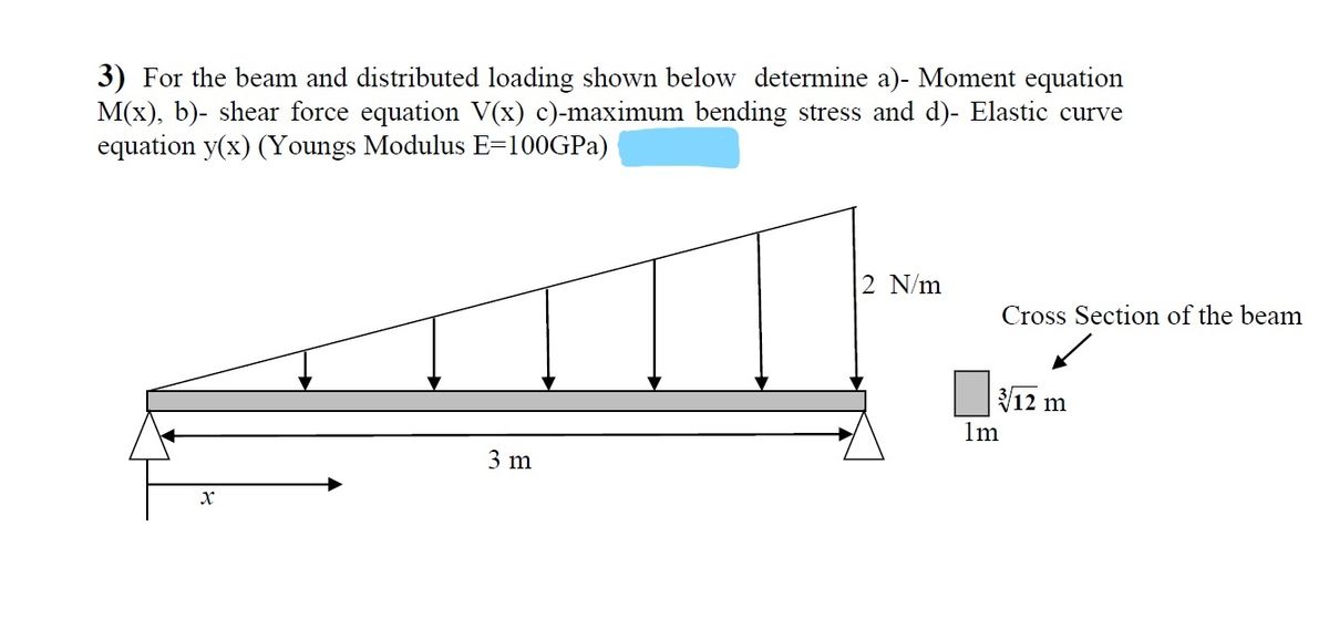 Answered 3 For The Beam And Distributed Loading Bartleby