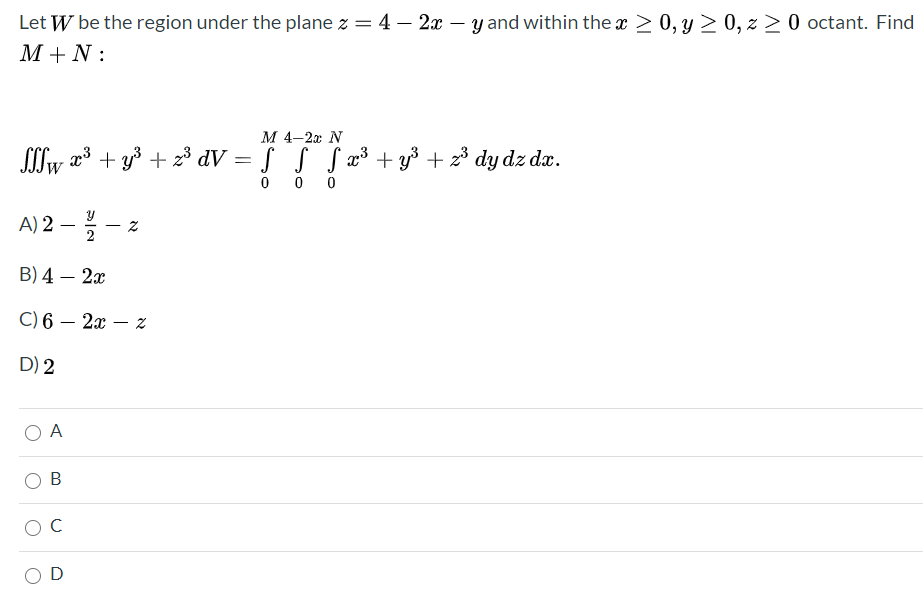 Answered Let W Be The Region Under The Plane Z Bartleby