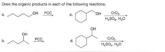 Answered Draw The Organic Products In Each Of Bartleby