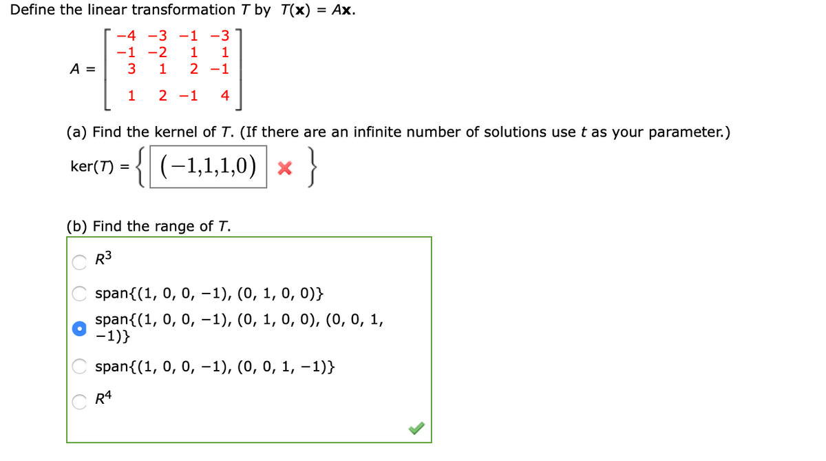 Answered Define The Linear Transformation T By Bartleby