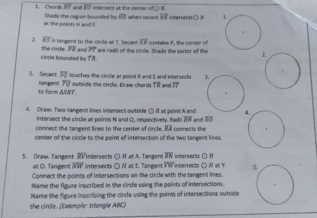 Answered 1 Chords Hy And Eo Intersect At The Bartleby