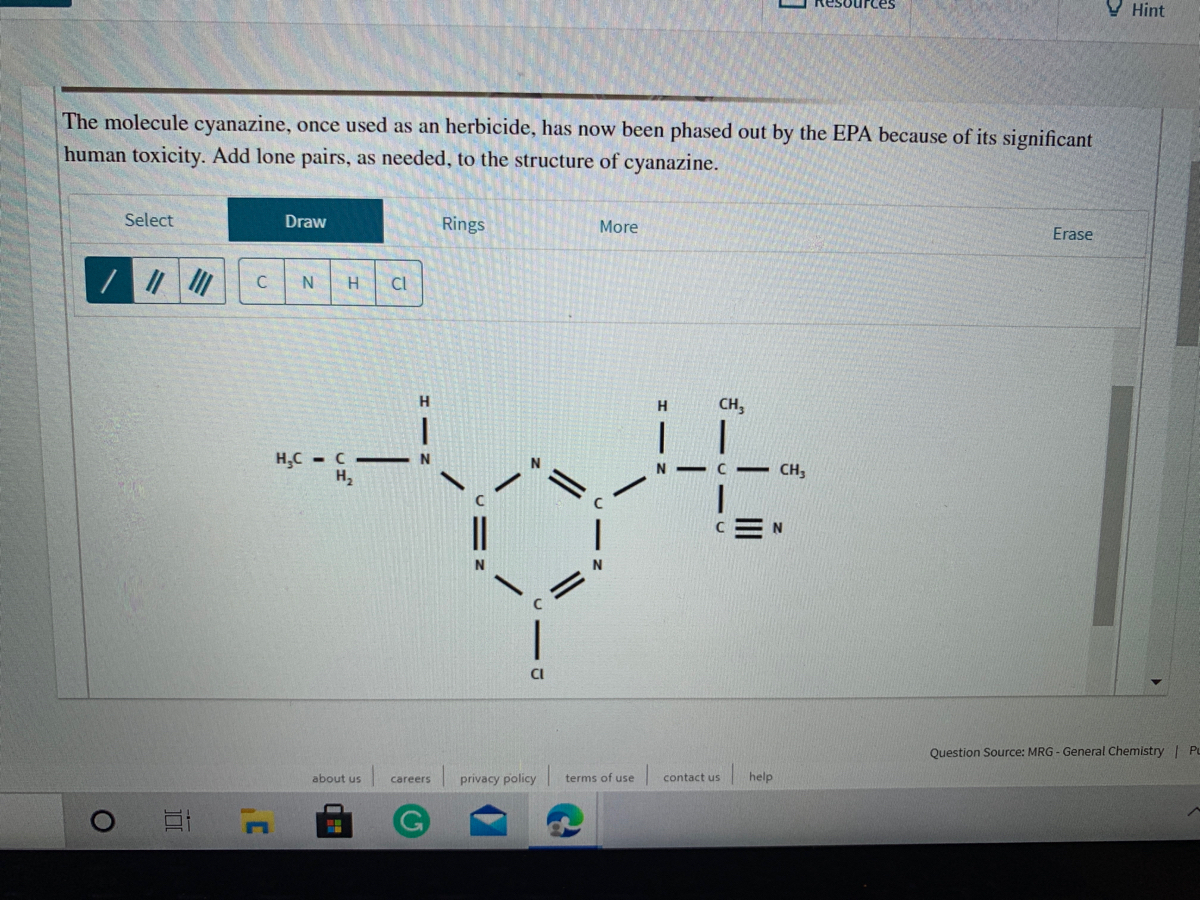 Answered: The molecule cyanazine, once used as an… | bartleby