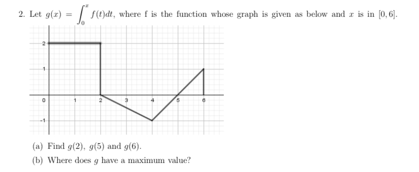 Answered 2 Let G X F T Dt Where F Is The Bartleby