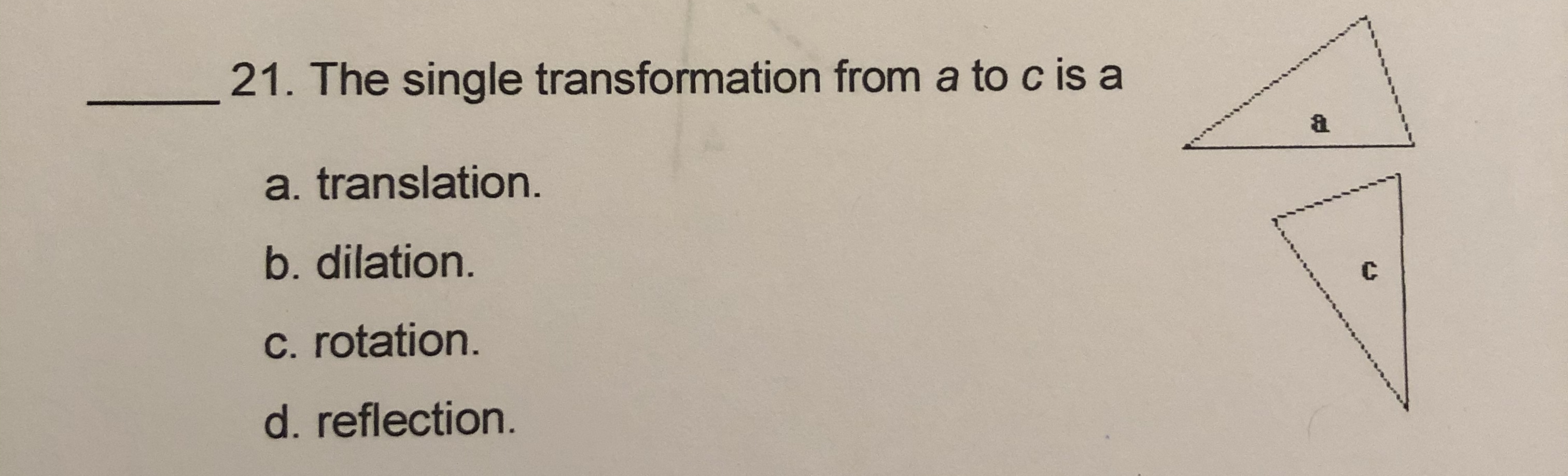 What Is Single Transformation In Reflection