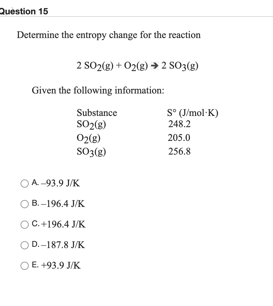 what is the absolute entropy of o2