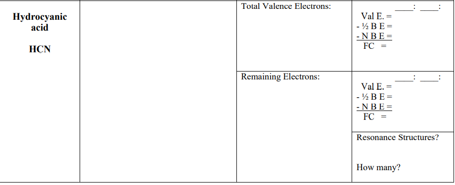 Answered Total Valence Electrons Hydrocyanic Bartleby