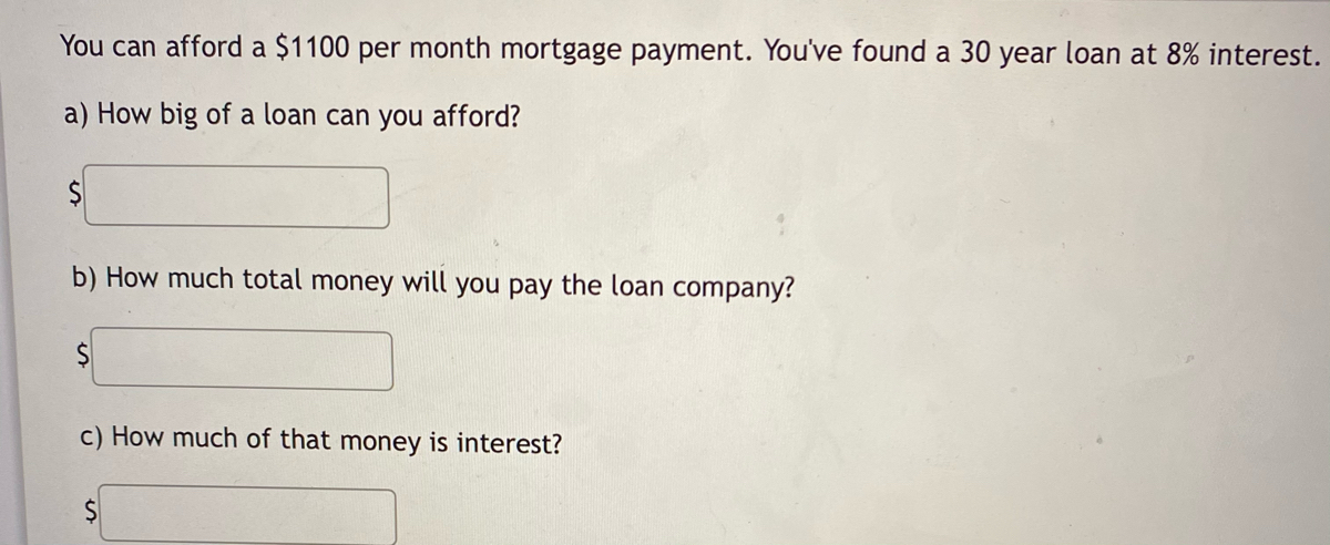 Answered: You Can Afford A $1100 Per Month… | Bartleby