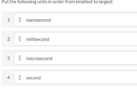 Answered Put The Following Units In Order From Bartleby