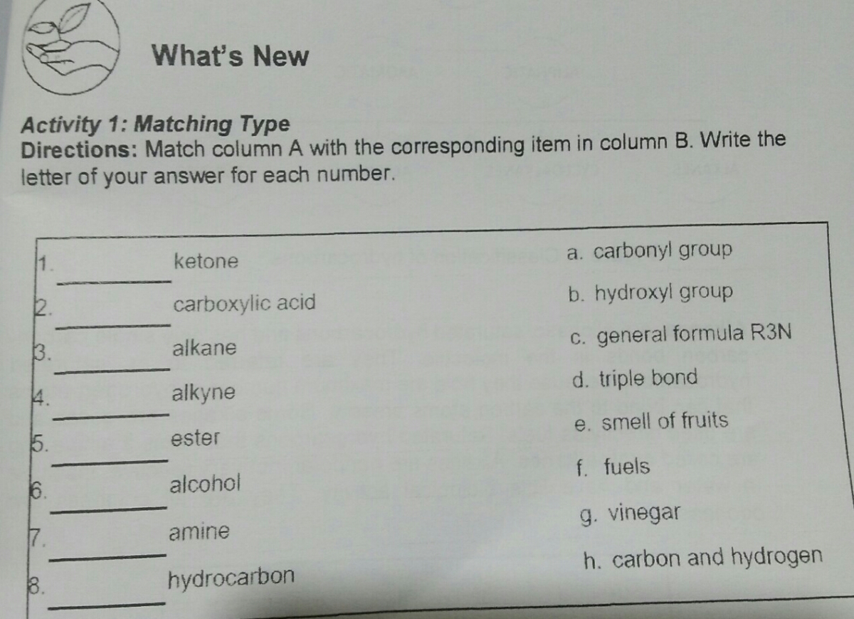 Matching Type Direction For Grade 1