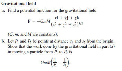 Answered Gravitational Field A Find A Potential Bartleby