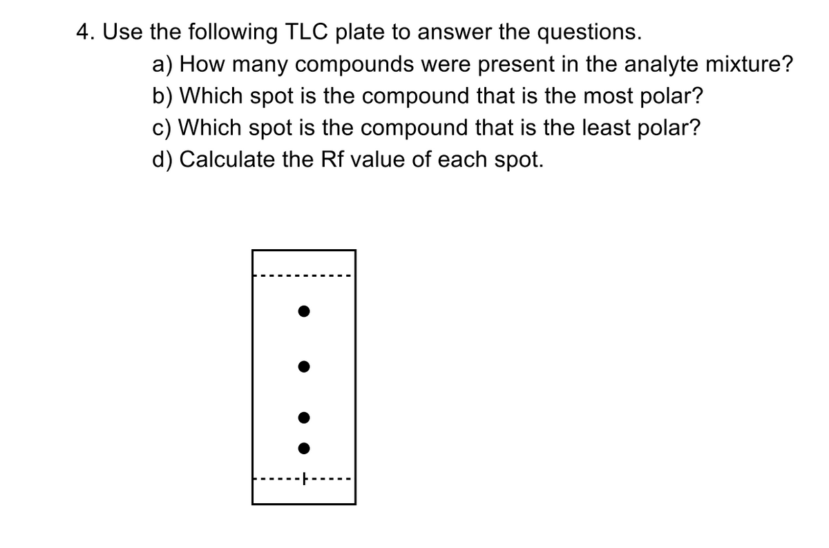 Answered 4 Use The Following Tlc Plate To Bartleby