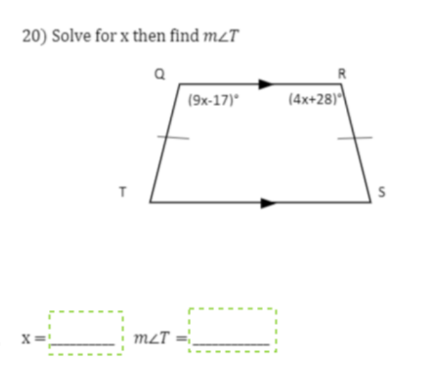 Answered 20 Solve For X Then Find M2t Q 9x 17 Bartleby