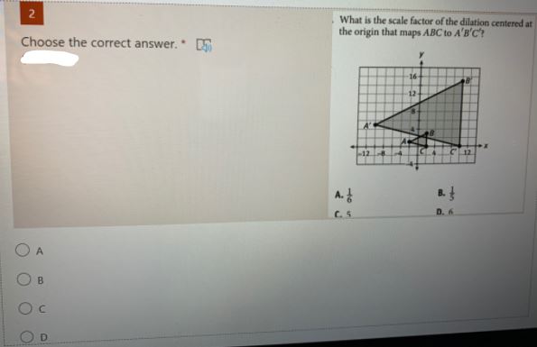 scale factor of 2 centered at the origin