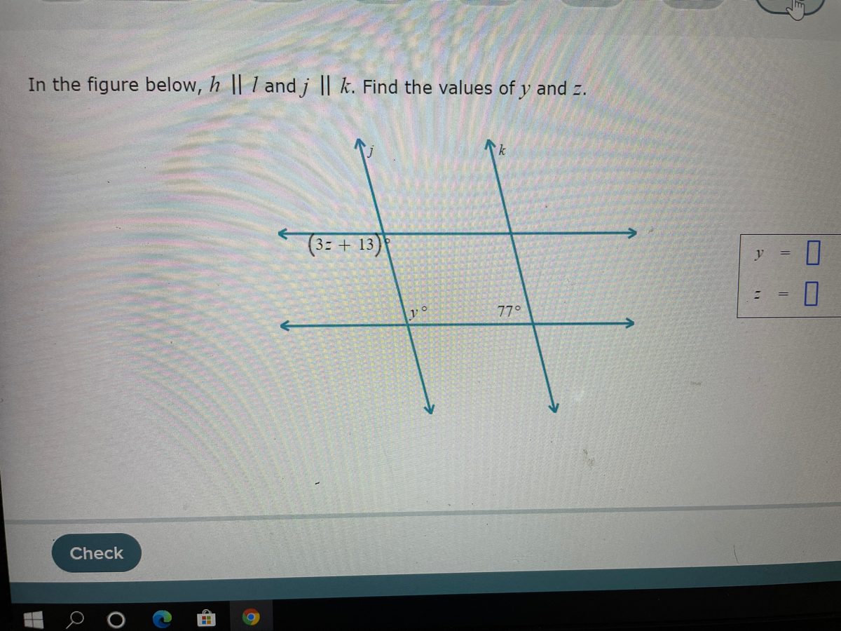 Answered: In the figure below, h || 1 and j || k.… | bartleby