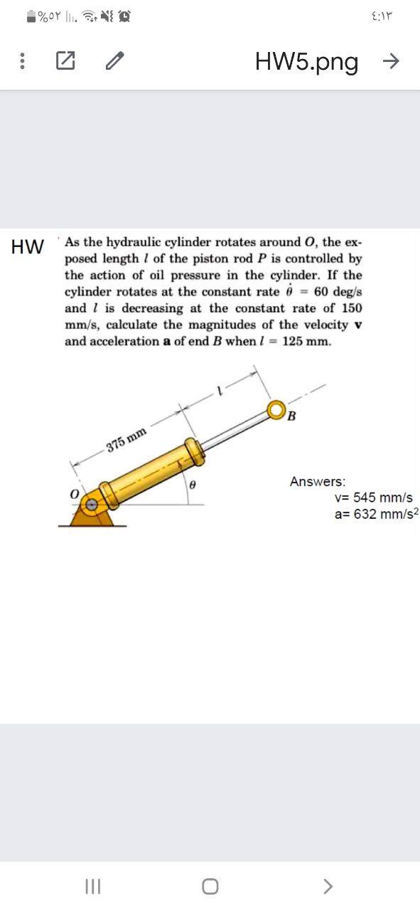 Answered As The Hydraulic Cylinder Rotates Bartleby