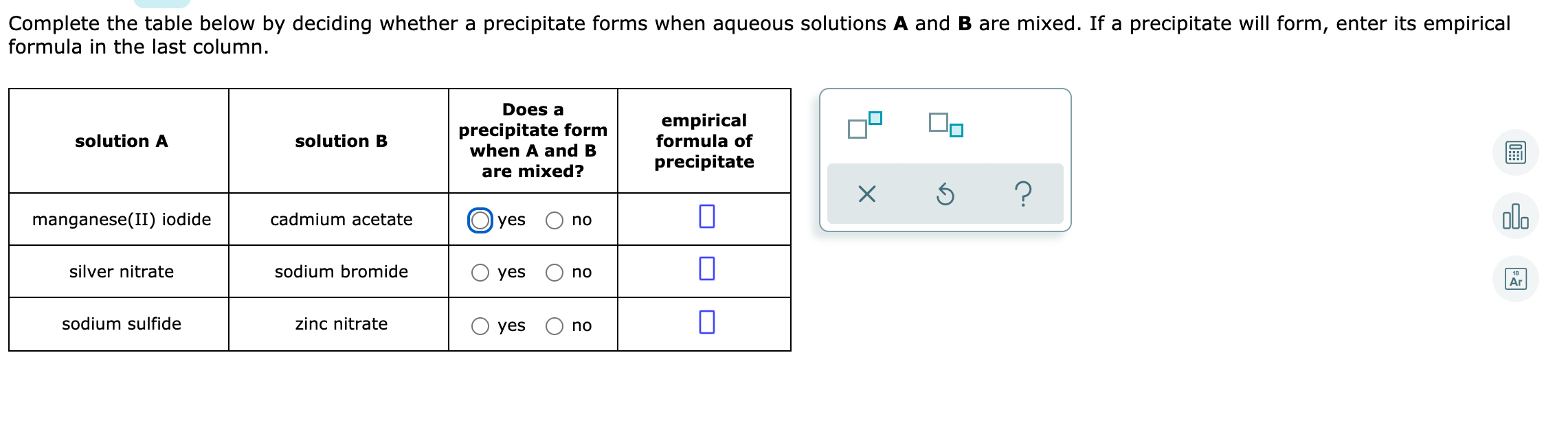 Answered: Complete The Table Below By Deciding… | Bartleby