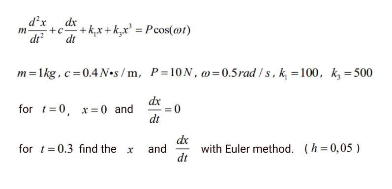 Answered D X Dx C K X K X P Cos T Dt M Dr Bartleby