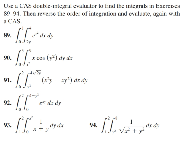 Answered Use A Cas Double Integral Evaluator To Bartleby 4949