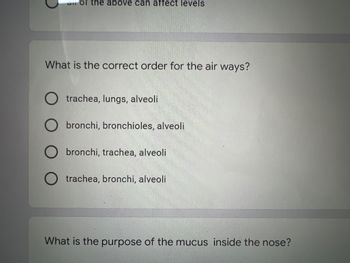 Answered: What is the correct order for the air… | bartleby