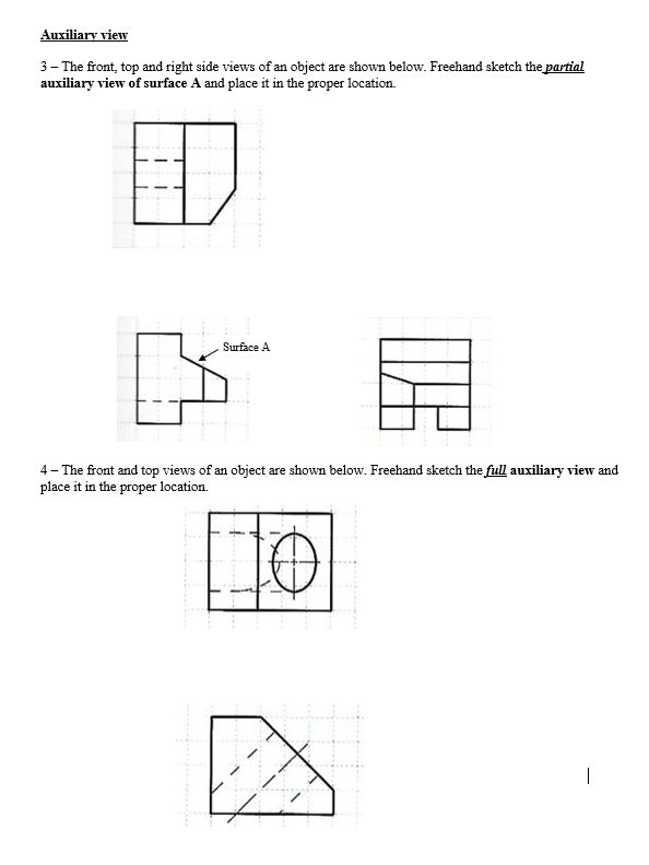 Answered: 3- The front, top and right side views… | bartleby