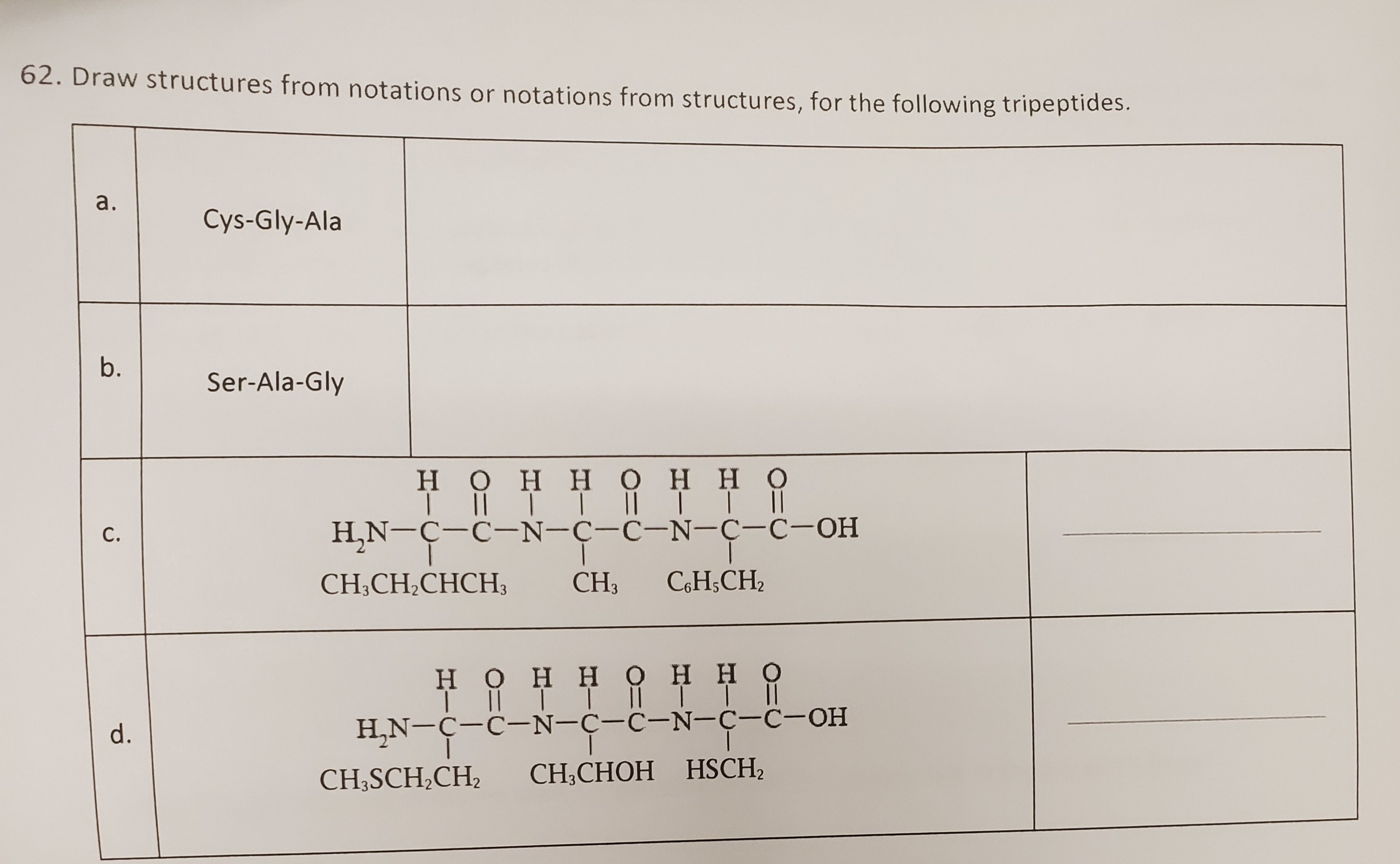 Answered: A. Cys-Gly-Ala B. Ser-Ala-Gly | Bartleby