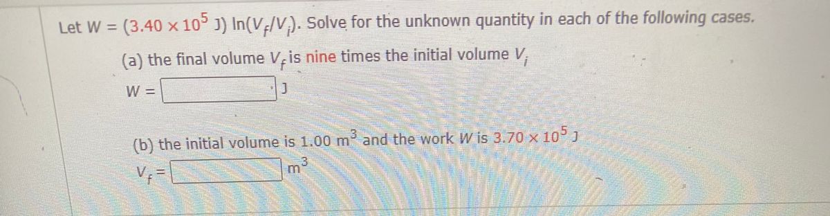 Answered Let W 3 40 X 10 J In V V Solve Bartleby