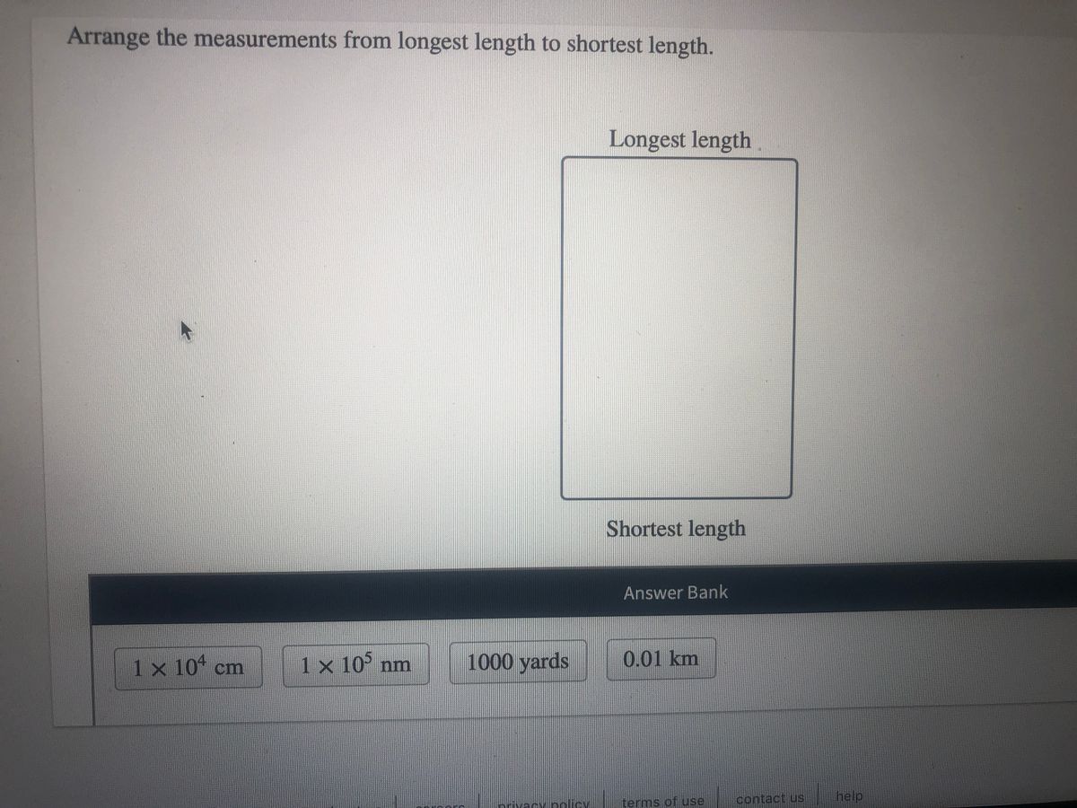 Answered Arrange The Measurements From Longest Bartle