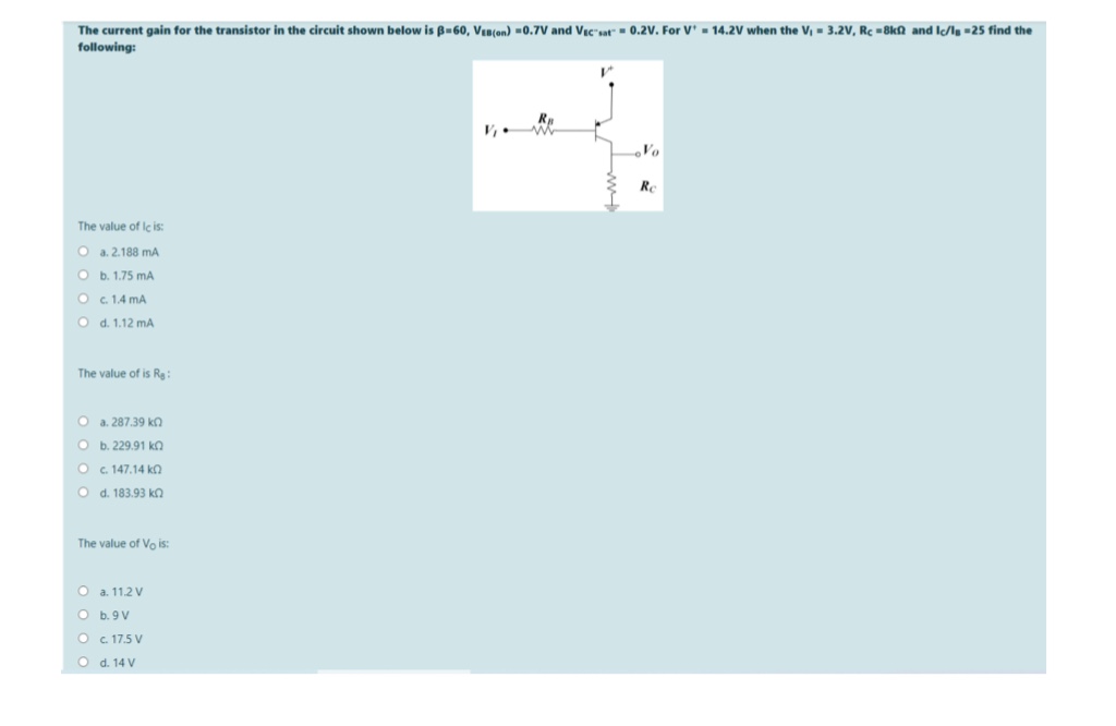 Answered The Current Gain For The Transistor In Bartleby