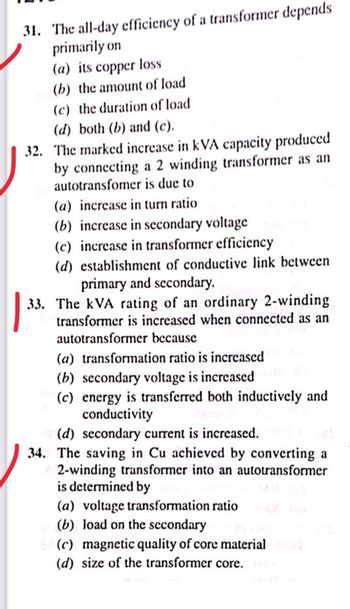 Answered: 31. The All-day Efficiency Of A… | Bartleby