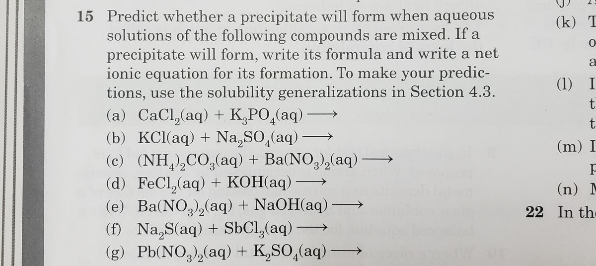 example of precipitate equation