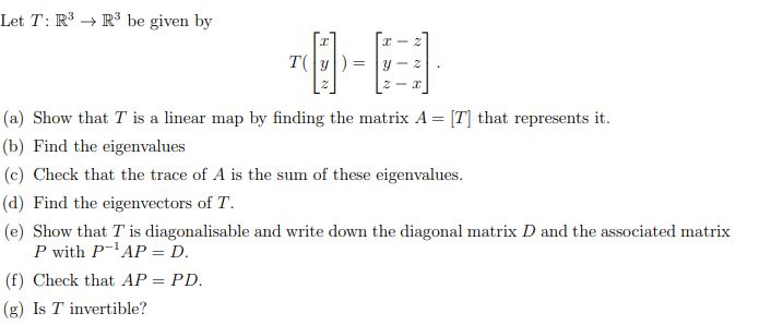 Answered Let T R R Be Given By T Y A Bartleby