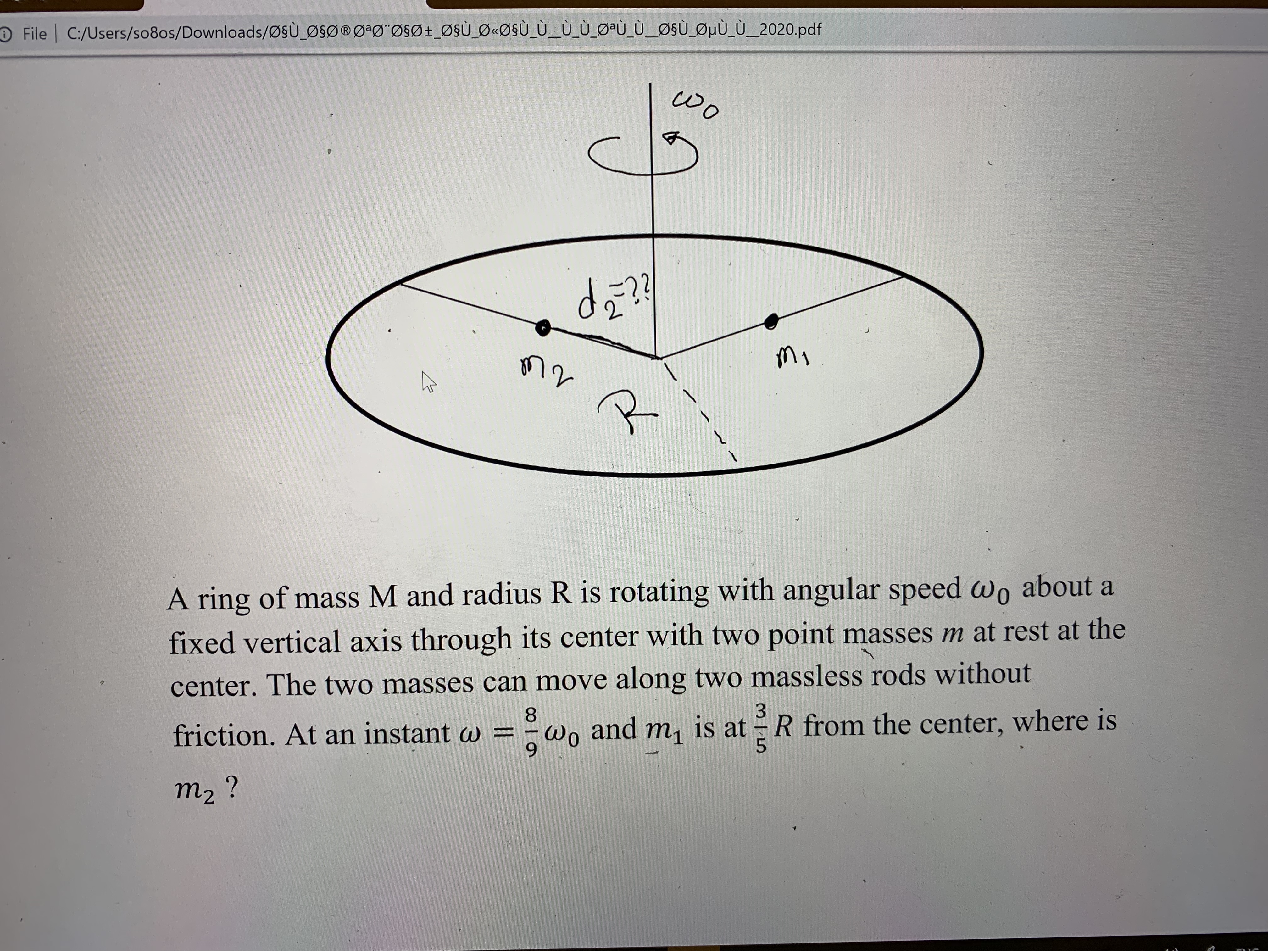 Answered A Ring Of Mass M And Radius R Is Bartleby