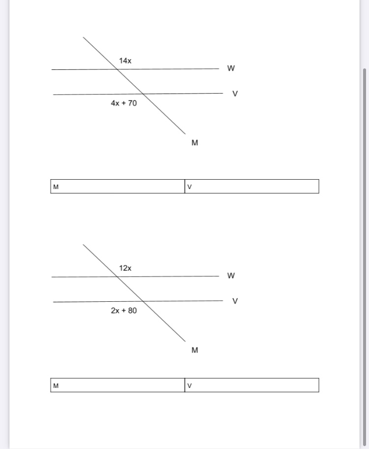 Answered: 14х 4x + 70 M M 12х V 2x + 80 M M | bartleby