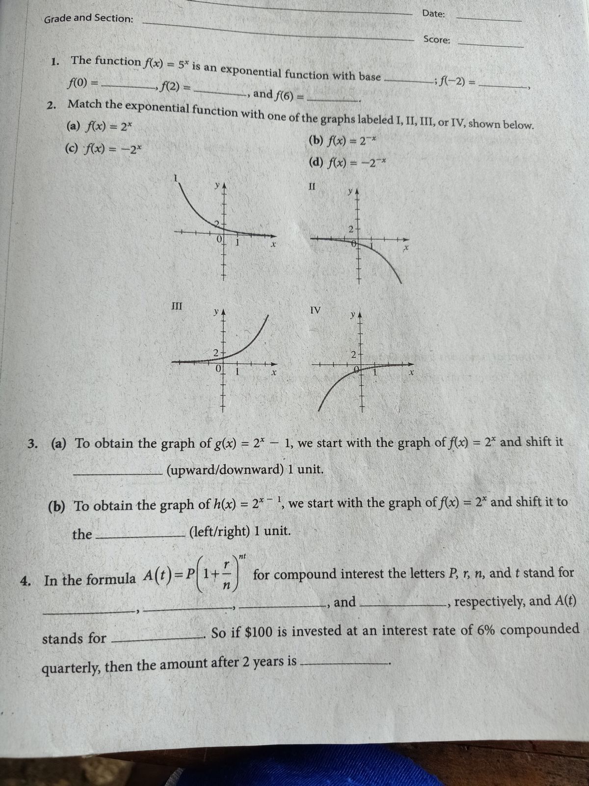 Answered Date Grade And Section Score 1 The Bartleby