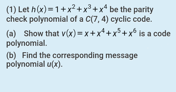 Answered 1 Let H X 1 X X X Be The Parity Bartleby