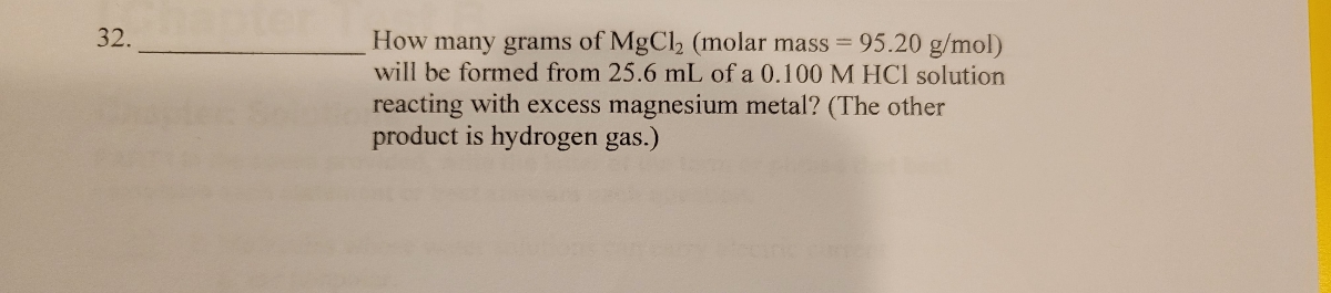 mgcl2 molar mass