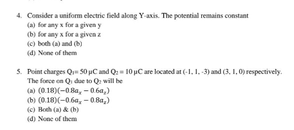 Answered 4 Consider A Uniform Electric Field Bartleby