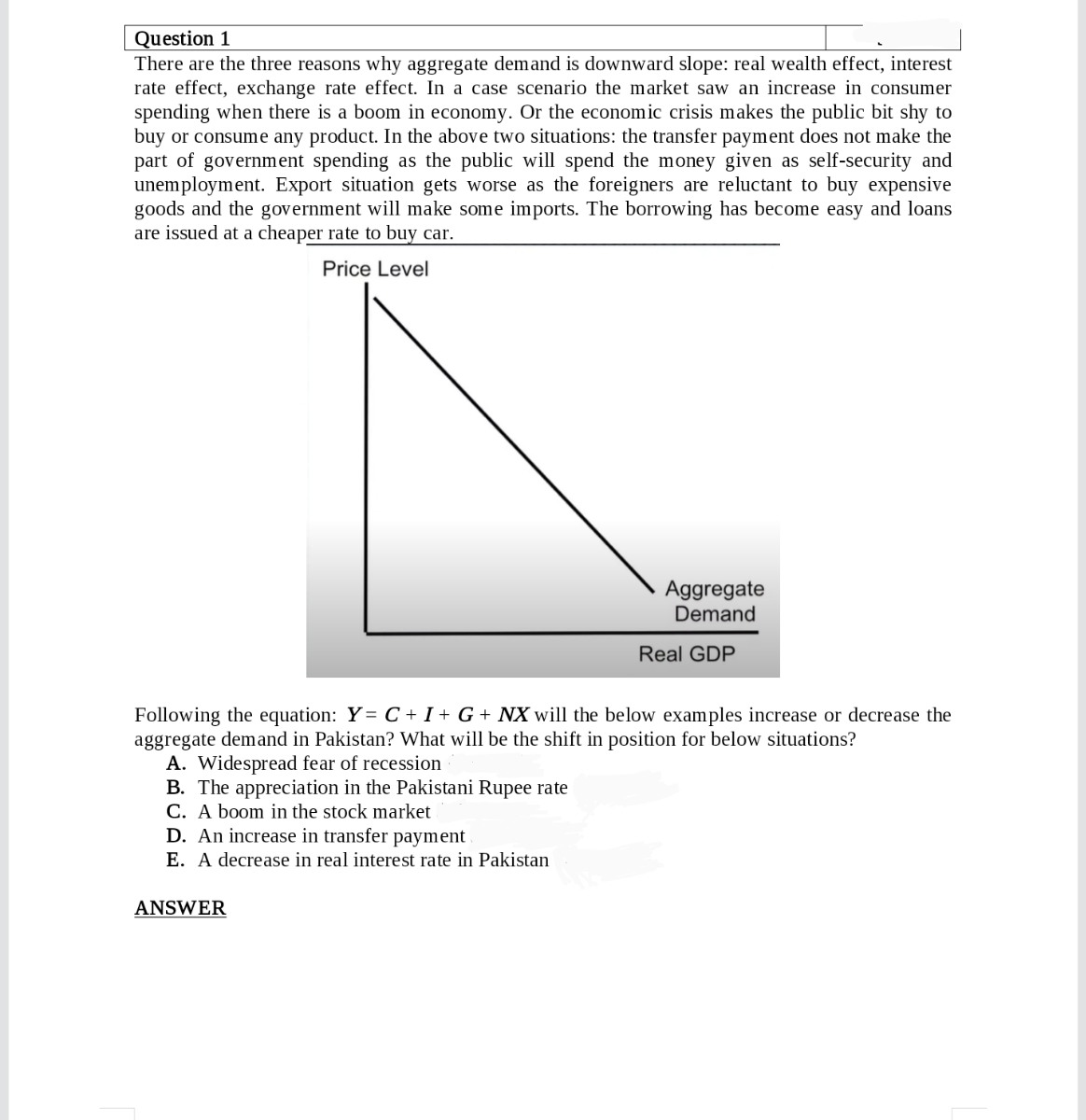 Answered Following The Equation Y C I G Bartleby