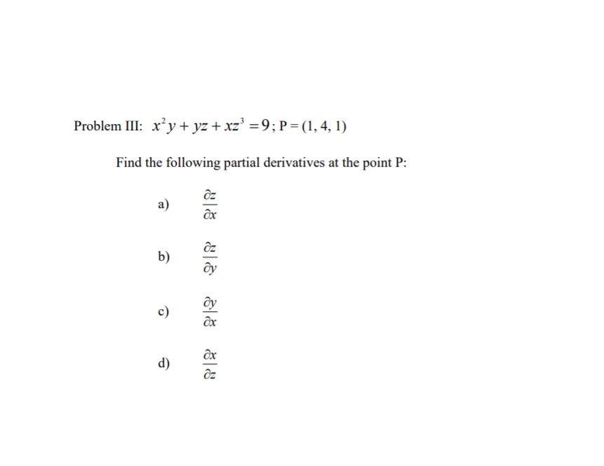 Answered Problem Iii X Y Yz Xz 9 P 1 Bartleby