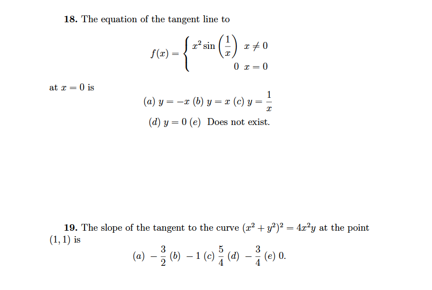 Answered 18 The Equation Of The Tangent Line To Bartleby