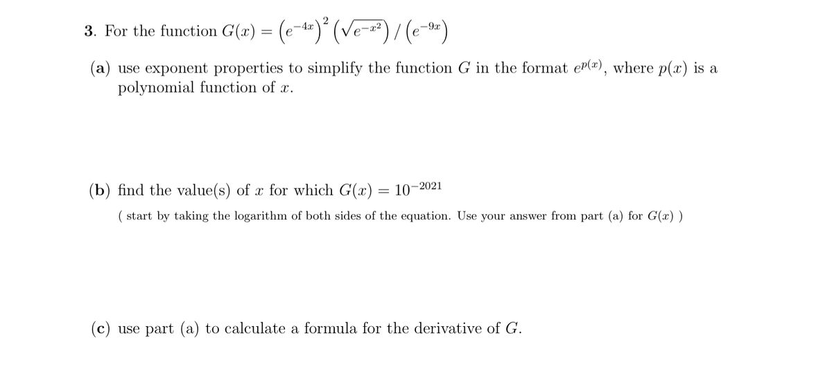 Answered 3 For The Function G X E 4 Bartleby