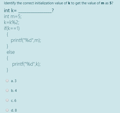 Answered Identify The Correct Initialization Bartleby