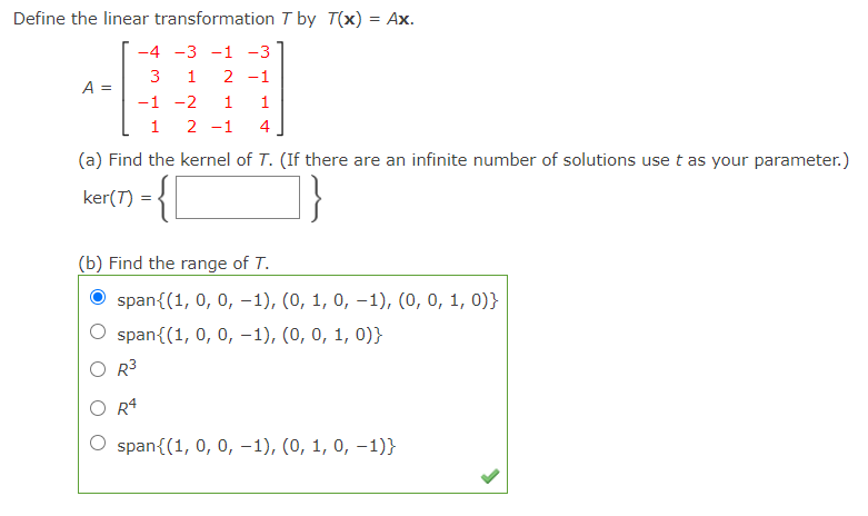 Answered Define The Linear Transformation T By Bartleby