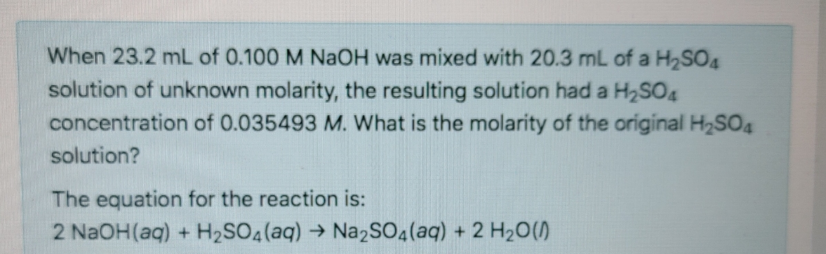 Answered: When 23.2 mL of 0.100 M NaOH was mixed… | bartleby