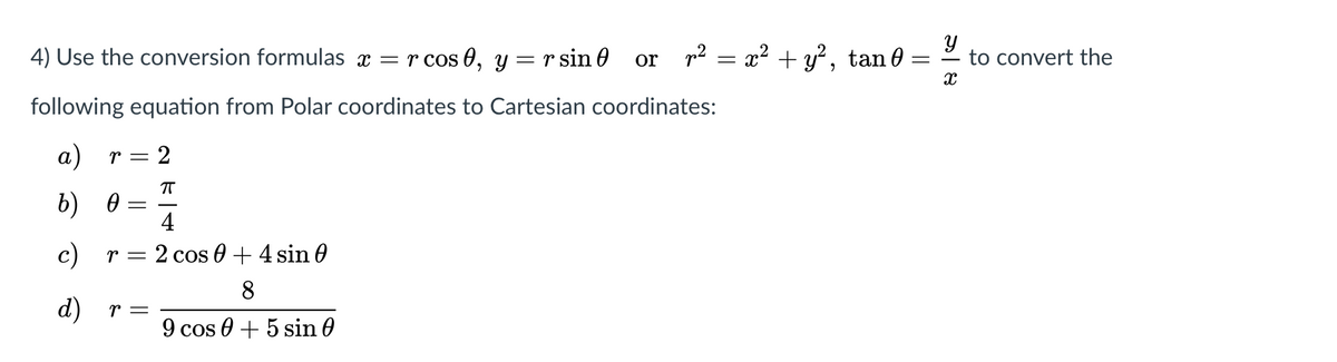 Answered 4 Use The Conversion Formulas Ae R Bartleby