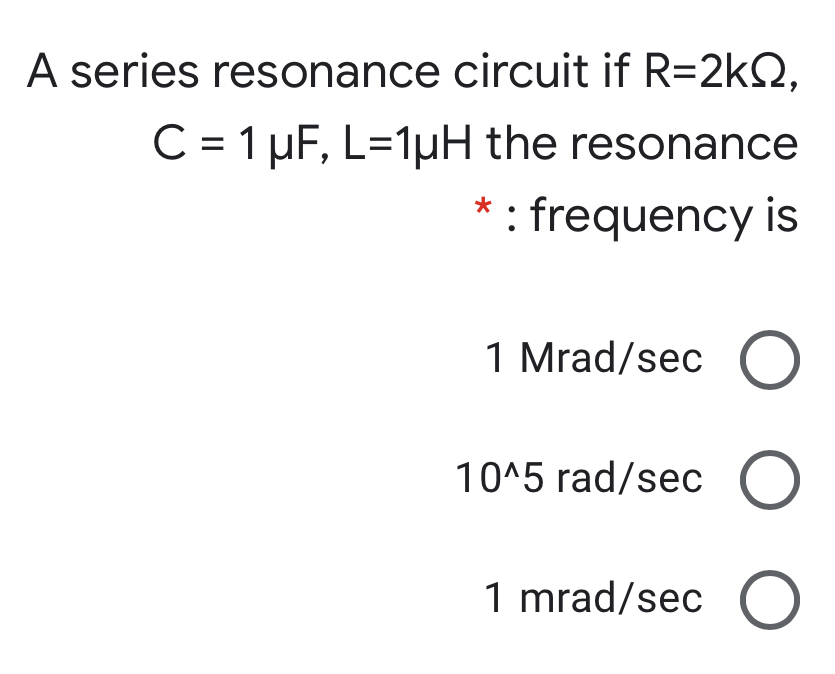 Answered A Series Resonance Circuit If R 2kq C Bartleby
