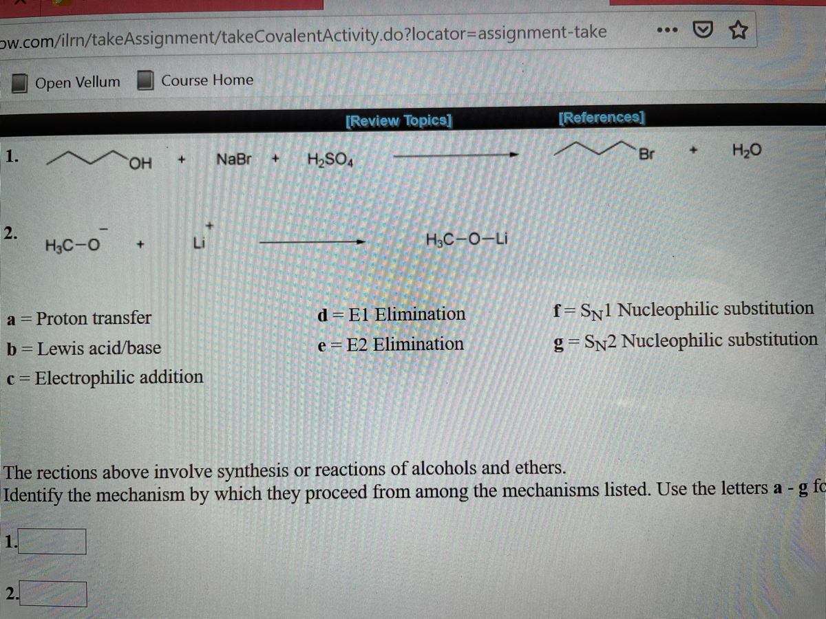 Answered 1 H2so4 Br H Ho Nabr 2 H3c O Bartleby