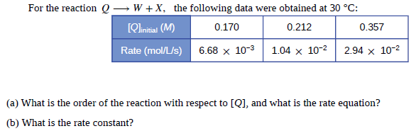 Answered For The Reaction Q W X The Bartleby