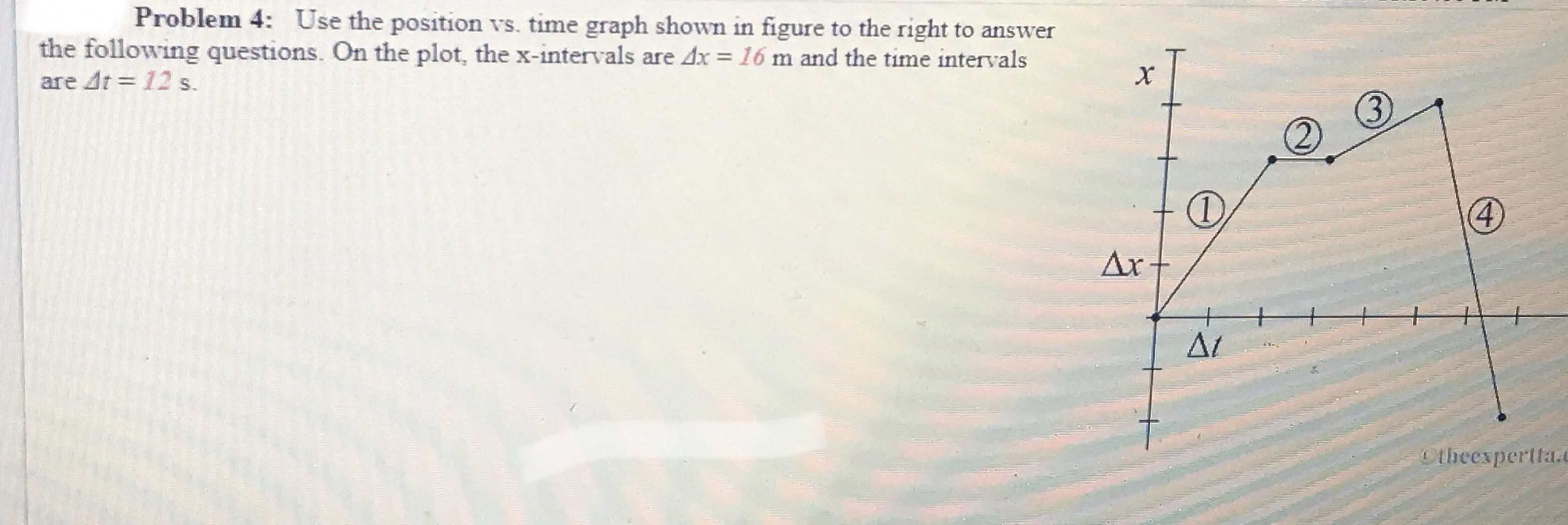 Answered Problem 4 Use The Position Vs Time Bartleby