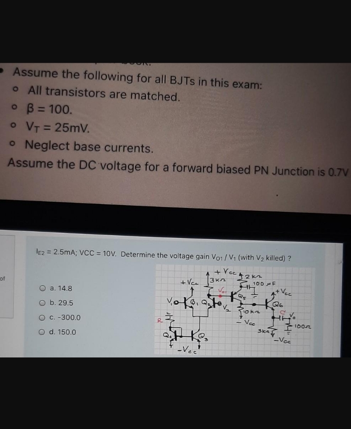 Answered Assume The Following For All Bjts In Bartleby